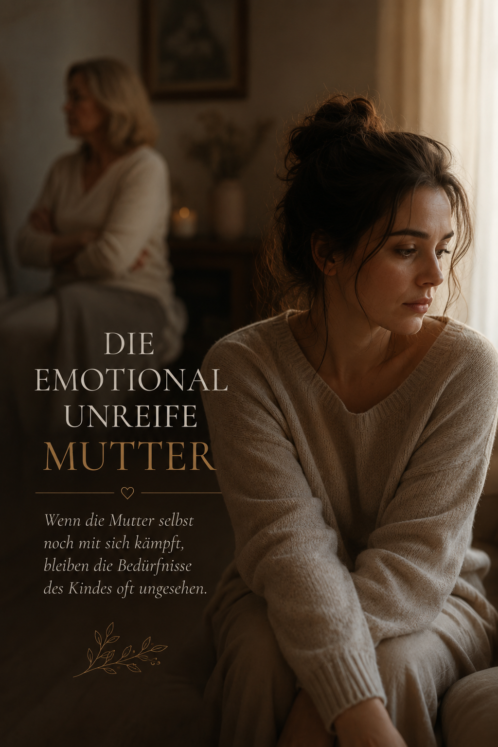 Die emotional unreife Mutter – erwachsene Tochter im Vordergrund, Mutter unscharf im Hintergrund
