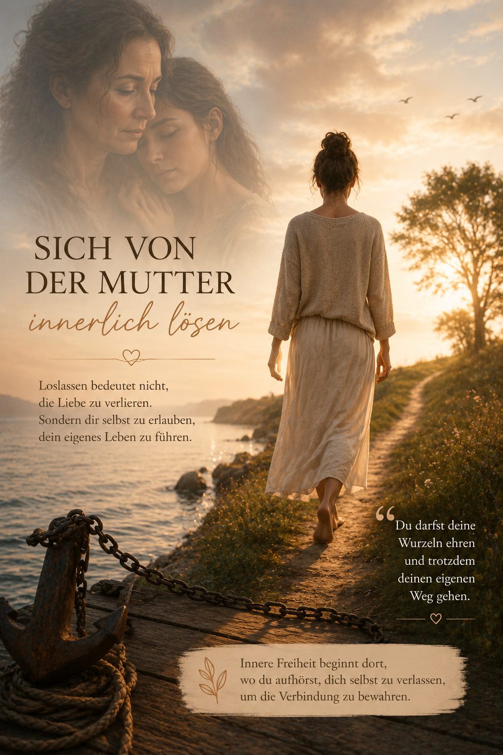 Sich von der Mutter innerlich lösen – symbolische Darstellung von Loslassen, Verbundenheit und dem eigenen Weg